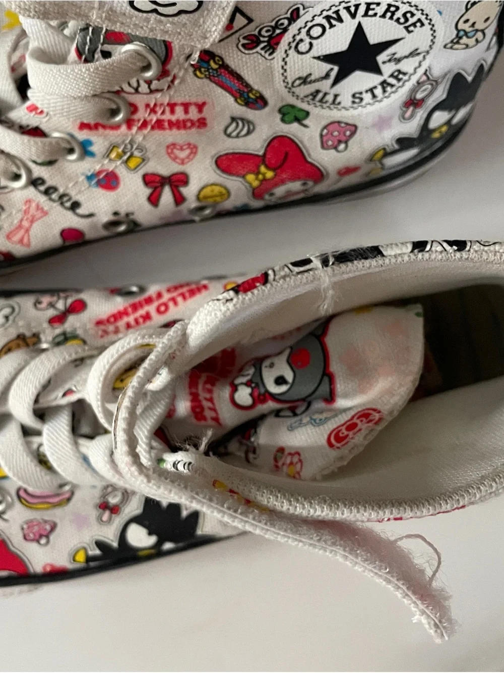 Hello Kitty White Multicolor Graphic Kids High-Top All Star Converse